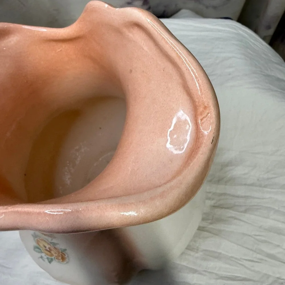 VINTAGE IRONSTONE WATER PITCHER Peach‎ vase